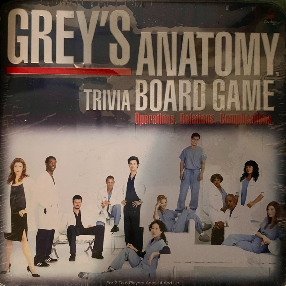 NEW Grey’s anatomy trivia Board game.